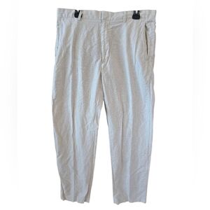 Banana Republic Linen Mix Men's Pants 36x34 Cream Strip Laggenlook